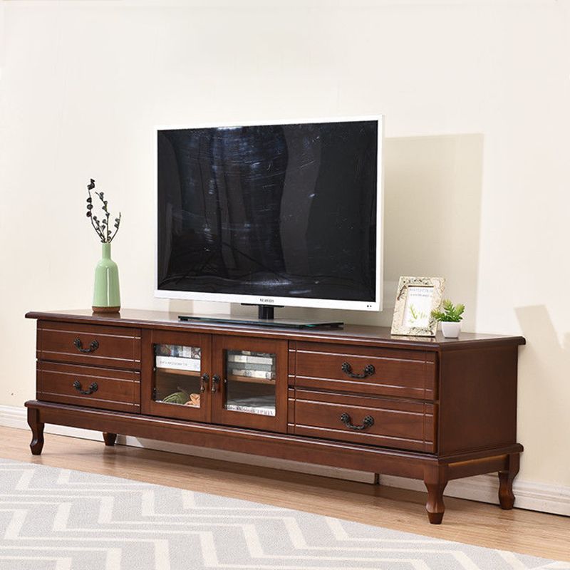 Traditional Wood TV Console Enclosed Storage TV Media Stand with Doors for Living Room Clearhalo 'furn' 'furn_tv_stands_entertainment_centers' 'Furniture' 'Living Room Furniture' 'TV Stands & Entertainment Centers' 'TV Stands & Media Storage Furniture' 'tv_stands_entertainment_centers' 1200x1200_19f03850-26bb-4637-a309-ee6e1909a49e