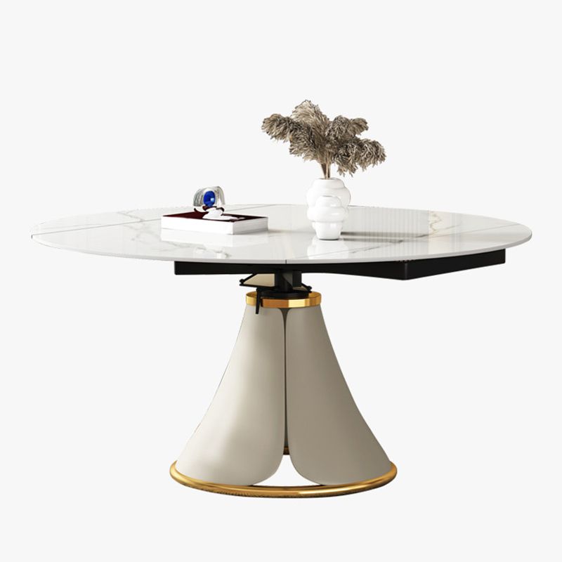 Glam Style Sintered Stone Dining Set Round 1/2/3/5/6/7/9 Pieces Dining Set for Home Use Clearhalo 'Dining Room Sets' 'Dining Tables & Seating' 'dining_room_set' 'furn' 'furn_dining_room_set' 'Furniture' 'Kitchen & Dining Furniture' 1200x1200_19f11495-5abf-406e-a7d8-1ac7f8257bdf