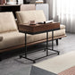 Modernistic Solid Wood with Storage Rectangular Tray Top Side Table