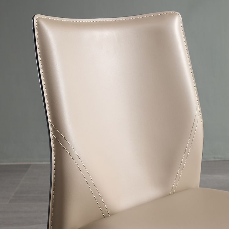 Faux Leather Kitchen Dining Chairs Armless Chairs with Metal Base Clearhalo 'Dining Chairs' 'Dining Tables & Seating' 'dining_chair' 'furn' 'furn_dining_chair' 'Furniture' 'Kitchen & Dining Furniture' 1200x1200_19f5dd30-0c41-450d-ac98-90405ec1f0a1