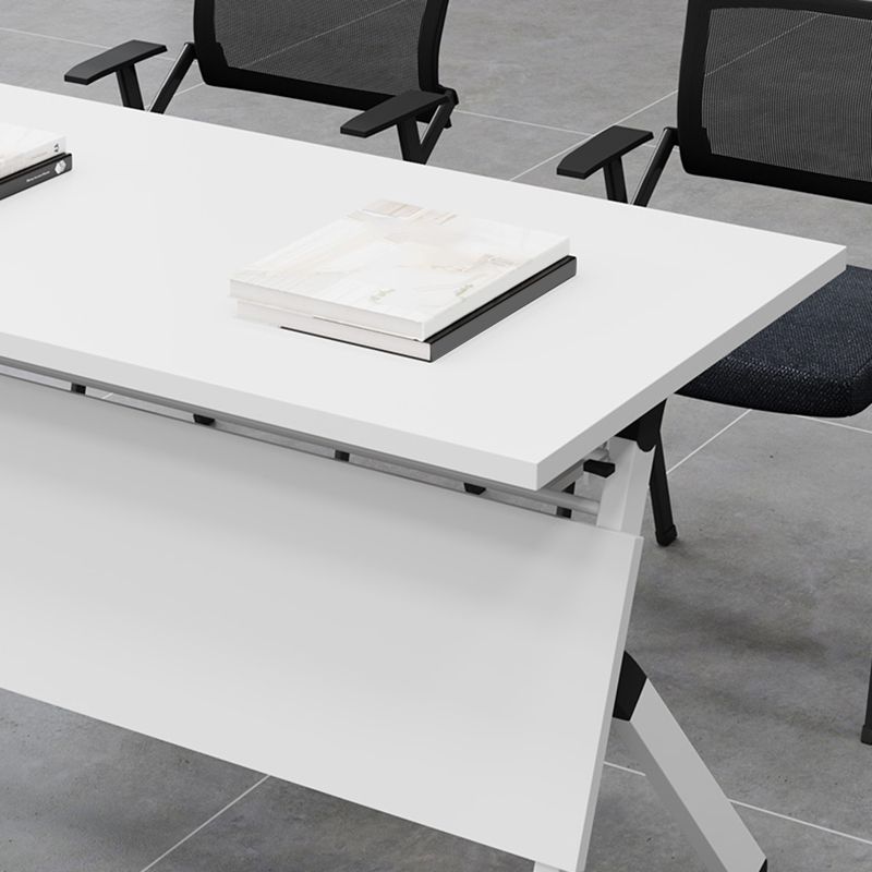 Modern Folding Office Desk with Wheels Manufactured Wood Rectangular Desk Clearhalo 'furn' 'furn_office_desk' 'Furniture' 'Office Desks' 'Office Furniture' 'office_desk' 1200x1200_19f6aff1-29b0-40b8-8a4d-6258027a7b12