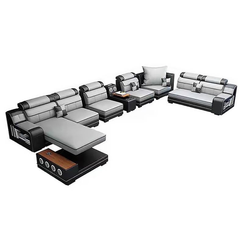 141.73"D x 94.5"W x 35.43"H Cushion Back Sloped Arms Sectionals with Storage