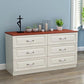 White Modern Accent Chest with Drawers 15.74" Wide Side Cabinet