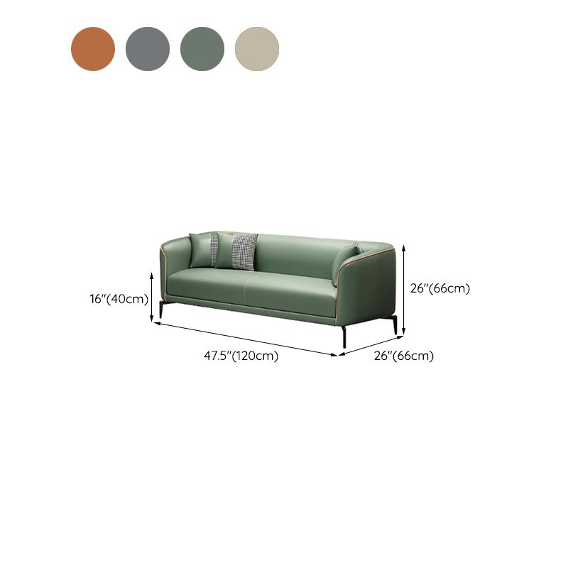 Schuine arm faux lederen sofa Nordic 26 "h zitplaatsen met een enkel kussen