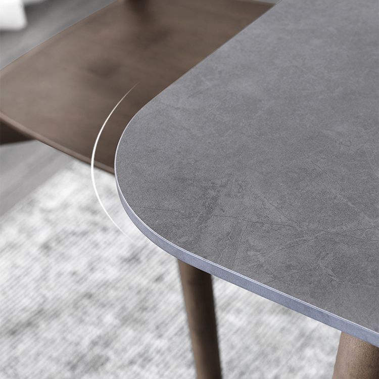 Mesa de comedor moderna de mediados de siglo Mesa de comedor de piedra sinterizada con 4 patas