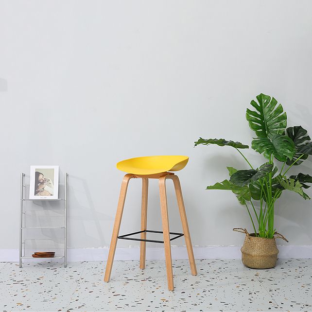 30-inch Modern Beech Wood Barstool Simple Backless Indoor Tall Stool with Plastic Seat Clearhalo 'Bar Furniture' 'Bar Stools' 'bar_stools' 'furn' 'furn_bar_stools' 'Furniture' 'furniture_bar_stools' 'Kitchen & Dining Furniture' 1200x1200_19fce9c1-ebfe-41a8-a611-4af688b55f16