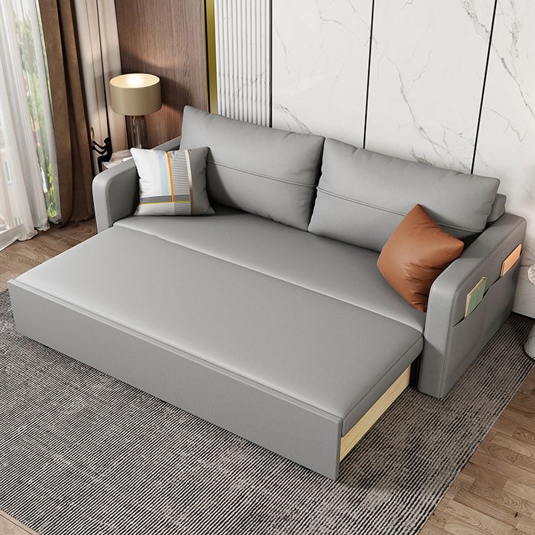 Square Arm Sofa Futon Foldable Pillow Included Futon Sofa Bed