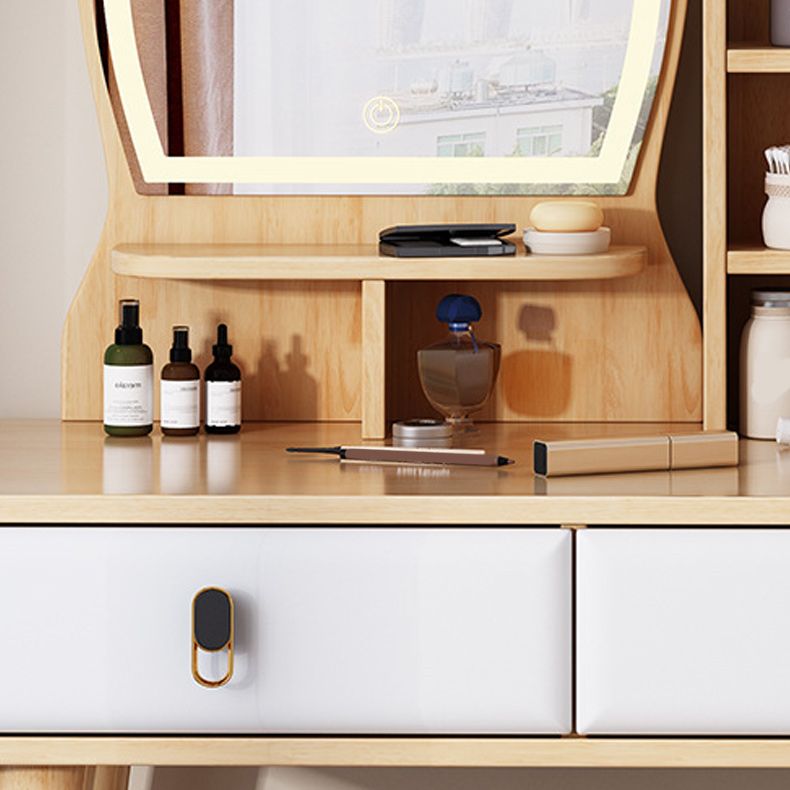 Tavolo da toeletta per trucco di gomma scandinavo 2 cassetti di vanità