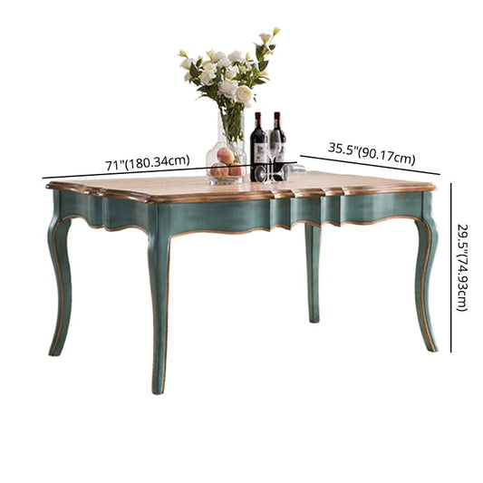 Traditional Wooden Dining Room Set Standard Height with Rectangle Top and Blue Base Dining Furniture Clearhalo 'Dining Room Sets' 'Dining Tables & Seating' 'dining_room_set' 'furn' 'furn_dining_room_set' 'Furniture' 'furniture_dining_room_set' 'Kitchen & Dining Furniture' 'kitchen&dining_furn' 'kitchen' 1200x1200_19fefa2a-d9df-4ea9-a4a5-6f6dc3863e0d