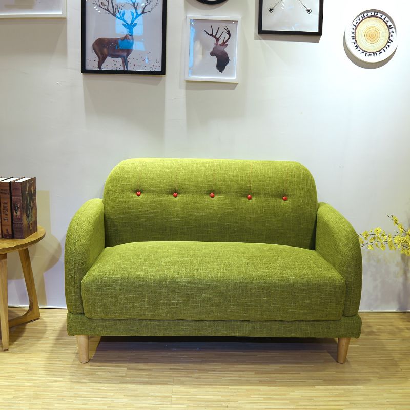 Sofá de 3 plazas de brazo cuadrado estándar contemporáneo de lino para la sala de estar para sala de estar