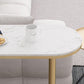 Modern Bar Table Stone Top Iron Base Pub Table with Shelf for Living Room, Only Table Clearhalo 'Bar Furniture' 'Bar Tables' 'bar_tables' 'furn' 'furn_bar_tables' 'Furniture' 'furniture_bar_tables' 'Kitchen & Dining Furniture' 1200x1200_19ffa1e3-a5df-4864-aeca-0858d86dd457
