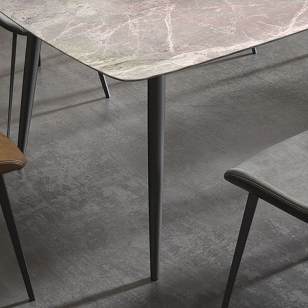 Industrial Rectangle Shape Standard Dining Table Sintered Stone Gray Dining Table for Kitchen Clearhalo ' dining_table' 'Dining Tables & Seating' 'Dining Tables' 'furn' 'furn_dining_table' 'Furniture' 'furniture_dining_table' 'Kitchen & Dining Furniture' 'kitchen&dining_furn' 'kitchen' 'kitchen_dining_table' 1200x1200_1a01dc3d-b01e-4770-b20d-af49a15d435a