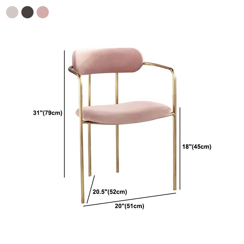 Glam Style Dining Arm Chair Upholstered Dining Armchair for Indoor Clearhalo 'Dining Chairs' 'Dining Tables & Seating' 'dining_chair' 'furn' 'furn_dining_chair' 'Furniture' 'furniture_dining_chair' 'Kitchen & Dining Furniture' 1200x1200_1a0355c5-4ce6-4115-b092-7398452b5a3c