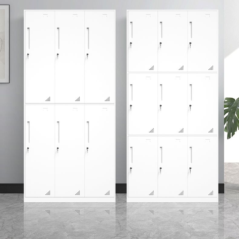 35.5"L x 19.5"W x 73"H White Wardrobe Armoire with Garment Rod Steel Wardrobe Cabinet Clearhalo 'Armoires & Wardrobes' 'armoires_wardrobes' 'Bedroom Furniture' 'furn' 'furn_armoires_wardrobes' 'Furniture' 1200x1200_1a04c607-ad1b-4cb2-9669-854acdc96714