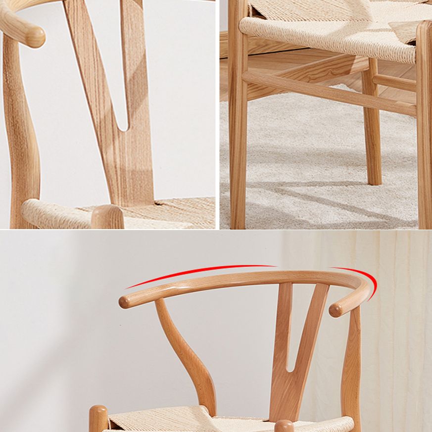 Wood Contemporary Kitchen Side Chair with Color Cushion Wishbone Dining Arm Chair Clearhalo ' kitchen&dining_furn' 'Dining Chairs' 'Dining Tables & Seating' 'dining_chair' 'furn' 'furn_dining_chair' 'Furniture' 'furniture_dining_chair' 'Kitchen & Dining Furniture' 'kitchen' 1200x1200_1a06a7b1-0351-4227-a3a1-0bcb2d73d8f5