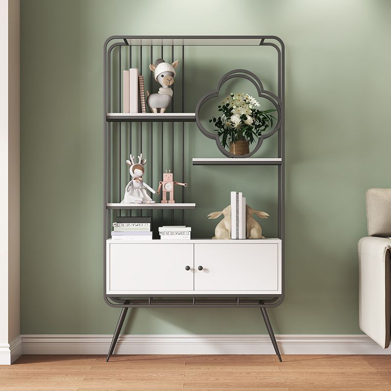 Estantería de estante de metal glamorial estantería de espalda cerrada con gabinetes