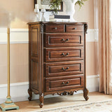 茶色の中世のモダンなソリッドウッドチェスト長方形のアクセントチェスト