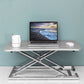 Rectangular Shaped Folding Standing Desk Converter Wood with Metal Base