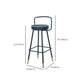 Contemporary Metal Backrest Counter High Stool with Leather Cushion Clearhalo 'Bar Furniture' 'Bar Stools' 'bar_stools' 'furn' 'furn_bar_stools' 'Furniture' 'Kitchen & Dining Furniture' 1200x1200_1a094805-3456-4716-941a-62c9f5f4e937