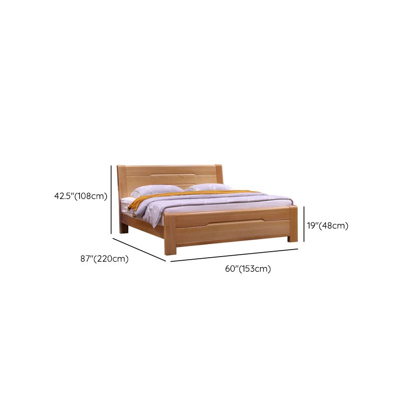 Modern Solid Wood Panel Bed Natural Rectangular Standard Bed with Headboard Clearhalo 'Bedroom Furniture' 'Beds' 'furn' 'furn_beds' 'Furniture' 1200x1200_1a0982b9-b54d-4cb3-a132-a93344ba8181