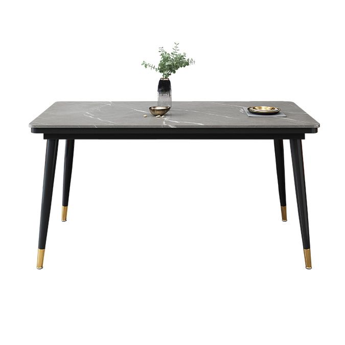 Industrial Kitchen Rectangle Shape Table Sintered Stone Top Dining Table with 4 Legs Base Clearhalo ' dining_table' 'Dining Tables & Seating' 'Dining Tables' 'furn' 'furn_dining_table' 'Furniture' 'furniture_dining_table' 'Kitchen & Dining Furniture' 'kitchen&dining_furn' 'kitchen' 'kitchen_dining_table' 1200x1200_1a0a12ad-7d99-43ba-8394-6b906fde00ee