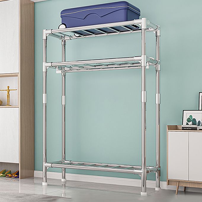 Metal Frame Home Wardrobe Armoire Modern Style Wardrobe with Shelves