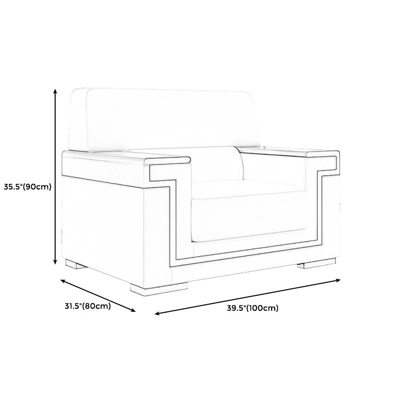 Contemporary Tight Back Standard Sofa 35.43"High Square Arm Sofa, Beige Clearhalo 'furn' 'furn_sofas' 'Furniture' 'furniture_sofas' 'kitchen' 'kitchen_sofas' 'Living Room Furniture' 'Sofa' 'sofas' 1200x1200_1a0c26e1-5396-4fa9-9934-f1da68119f9e