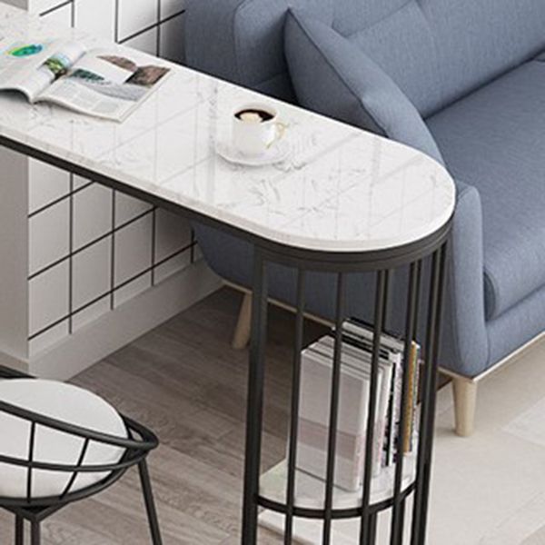 White Marble Bar Dining Table Glam Double Pedestal Bar Height Table Clearhalo 'Bar Furniture' 'Bar Tables' 'bar_tables' 'furn' 'furn_bar_tables' 'Furniture' 'Kitchen & Dining Furniture' 1200x1200_1a0c39c2-11dd-4183-a7c4-c38dfef1f63d
