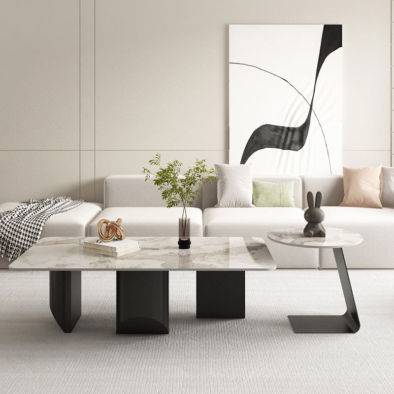 Slate Rectangular Coffee Table Metal Legs Coffee Cocktail Table Clearhalo 'Coffee & Accent Tables' 'Coffee Tables' 'coffee_tables' 'furn' 'furn_coffee_tables' 'Furniture' 'Living Room Furniture' 1200x1200_1a0c5410-4c67-4a37-85c1-994d1bf39249