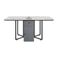 Metal Base Modern Rectangular Table Sintered Stone Top Table with Drop Leaf Clearhalo 'Dining Tables & Seating' 'Dining Tables' 'dining_table' 'furn' 'furn_dining_table' 'Furniture' 'furniture_dining_table' 'Kitchen & Dining Furniture' 'kitchen' 'kitchen_dining_table' 1200x1200_1a0d1e08-34f6-4a62-8745-89d59c56c948