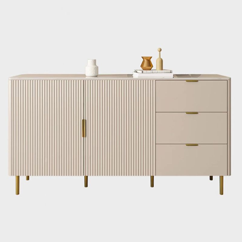 Glam -stijl buffettafel stenen zijbord met kasten en laden