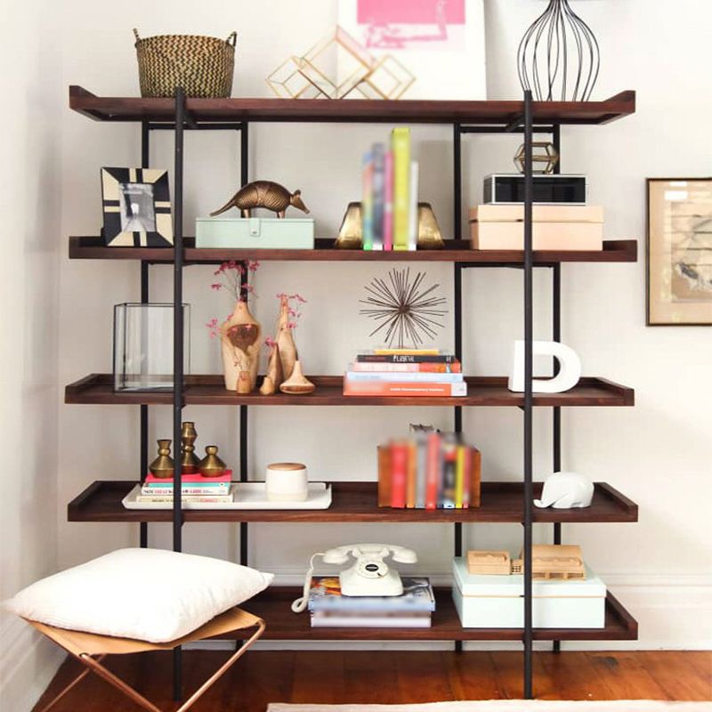 Industrial Style Open Bookshelf Etagere Shelf Bookcase with Rectangular Shelves Clearhalo 'Bookcases' 'furn' 'furn_bookcases' 'Furniture' 'furniture_bookcases' 'kitchen' 'kitchen_bookcases' 'Living Room Furniture' 'Office Furniture' 1200x1200_1a0fadf9-4b08-44ef-9b49-9e936e6cbb24