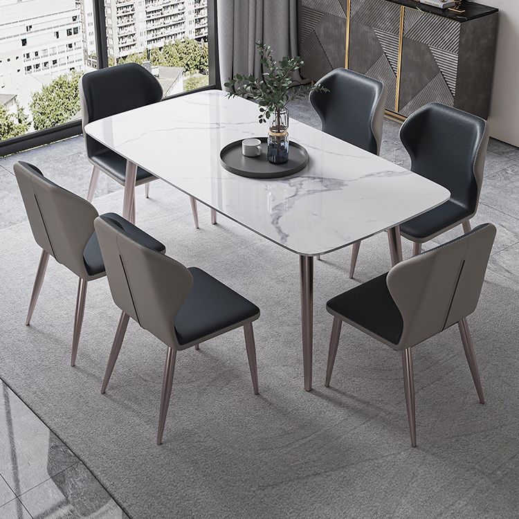 Modern Rectangle Sintered Stone Dining Table Set 1/4/5/7 Pieces Dining Set Clearhalo 'Dining Room Sets' 'Dining Tables & Seating' 'dining_room_set' 'furn' 'furn_dining_room_set' 'Furniture' 'furniture_dining_room_set' 'Kitchen & Dining Furniture' 1200x1200_1a0fd6ef-a16f-482c-b100-a031c5d5ff2b