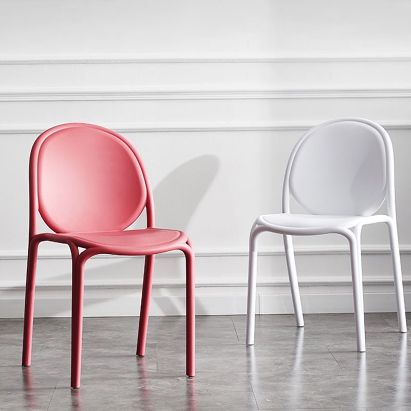 Scandinavian Style Plastic Dining Armless Chair Solid Back Dining Side Chairs Clearhalo ' kitchen&dining_furn' 'Dining Chairs' 'Dining Tables & Seating' 'dining_chair' 'furn' 'furn_dining_chair' 'Furniture' 'furniture_dining_chair' 'Kitchen & Dining Furniture' 'kitchen' 1200x1200_1a105136-f87b-4c91-811d-3413c29f304c
