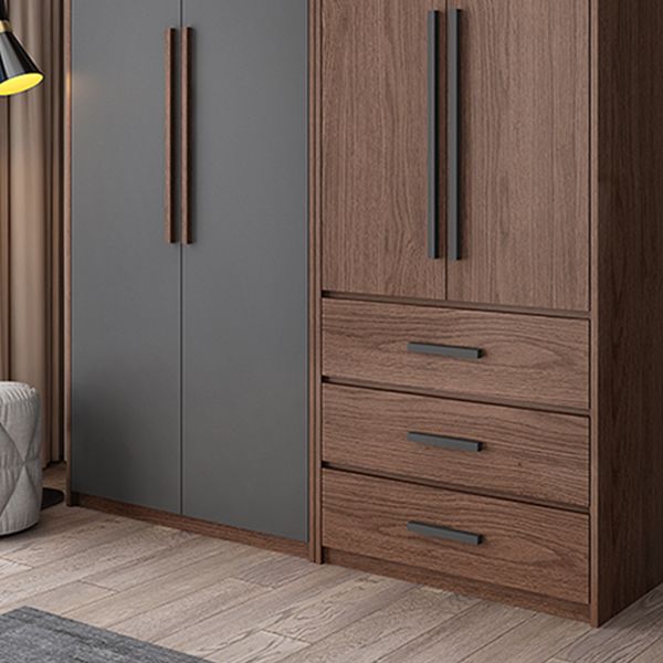 Hinged Wardrobe Cabinet Contemporary Wardrobe Closet with Garment Rod Clearhalo 'Armoires & Wardrobes' 'armoires_wardrobes' 'Bedroom Furniture' 'furn' 'furn_armoires_wardrobes' 'Furniture' 1200x1200_1a107bfa-c8e9-4d94-aefb-8331027e0b5a