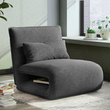 Sedia convertibile in lino 25,6 "l x 25,6" w x 27,5 "sedia H per soggiorno e camera da letto