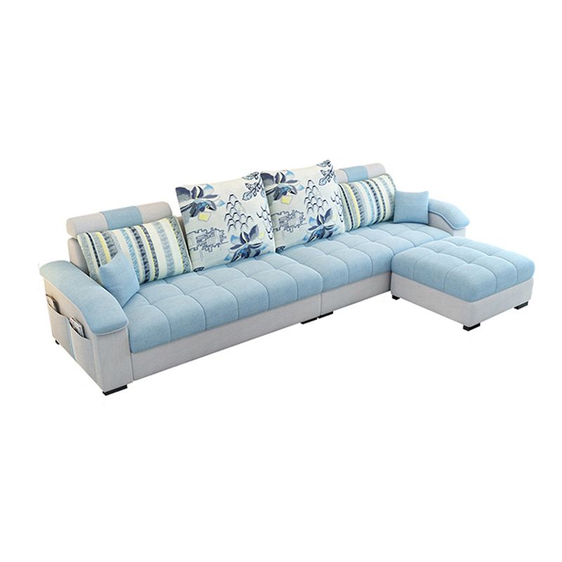 106.3" W √ó 57.09" D √ó 35.43" H Sloped Arms Sectional with Storage and Slipcovered