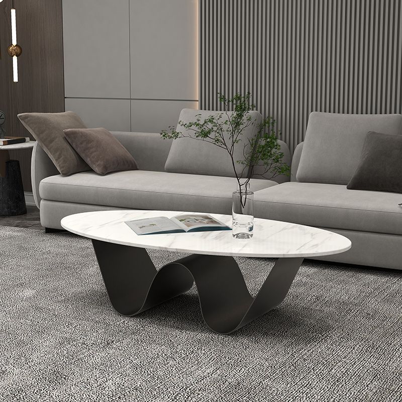 Glam Abstracts Cocktail Table Oval Coffee Cocktail Table for Home Clearhalo 'Coffee & Accent Tables' 'Coffee Tables' 'coffee_tables' 'furn' 'furn_coffee_tables' 'Furniture' 'Living Room Furniture' 1200x1200_1a12101d-44c0-4531-939a-372fd7d12b74