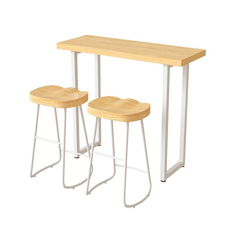 White and Black Glam Style Bar Table in Wood and Metal Milk Tea Shop Bar Table Clearhalo 'Bar Furniture' 'Bar Tables' 'bar_tables' 'furn' 'furn_bar_tables' 'Furniture' 'furniture_bar_tables' 'Kitchen & Dining Furniture' 1200x1200_1a13cda6-5237-4aa7-b9fc-8d93ce40c80f