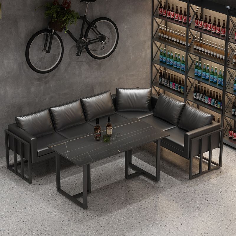 Industrial Sintered Stone Top Dinner Room Kitchen Table Black Metal Base Table for Dinning Room Clearhalo ' dining_table' 'Dining Tables & Seating' 'Dining Tables' 'furn' 'furn_dining_table' 'Furniture' 'furniture_dining_table' 'Kitchen & Dining Furniture' 'kitchen&dining_furn' 'kitchen' 'kitchen_dining_table' 1200x1200_1a144237-905c-4174-84cd-1cee0b7323f8