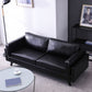 Leather Pillow Back Sofa Square Arm Apartment Seating for Living Room