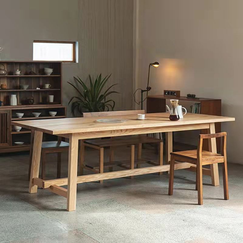 Rectangle Solid Wood Table in Nature Modern Dining Table with Trestle Base for Restaurant Clearhalo ' dining_table' 'Dining Tables & Seating' 'Dining Tables' 'furn' 'furn_dining_table' 'Furniture' 'furniture_dining_table' 'Kitchen & Dining Furniture' 'kitchen&dining_furn' 'kitchen' 'kitchen_dining_table' 1200x1200_1a157b3f-9211-4cb4-b008-baa370984c30