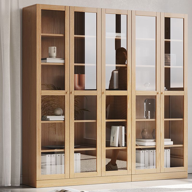 Storage Contemporary File Cabinet Solid Wood and Glass Frame Cabinet