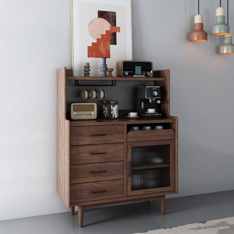 Scheda laterale aperta in stile fattoria in legno con cassetti