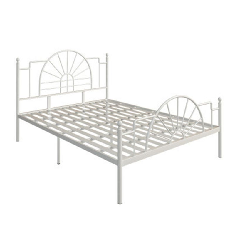 Modern Metal with Headboard with Metal Legs Camelback Open-Frame Bed