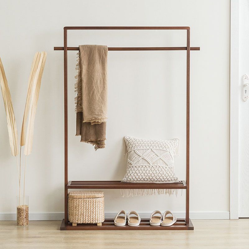 Medio de siglo Moderno Hall Stand de madera de madera interior con almacenamiento