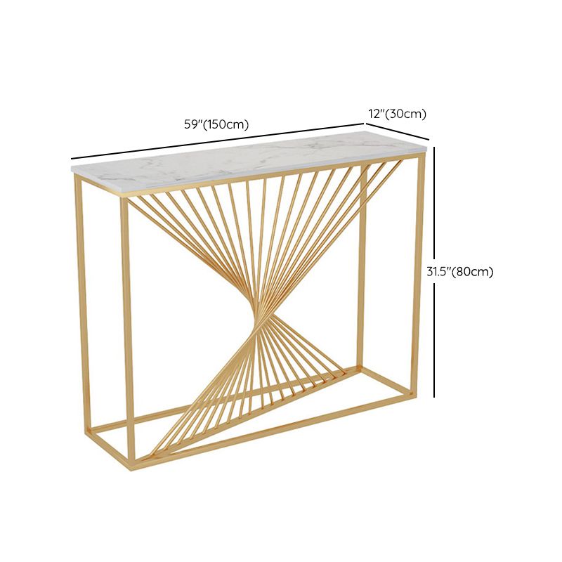 Tabla de consola de mármol Glam 31.5 "Mesa de acento rectangular de altura para Hall