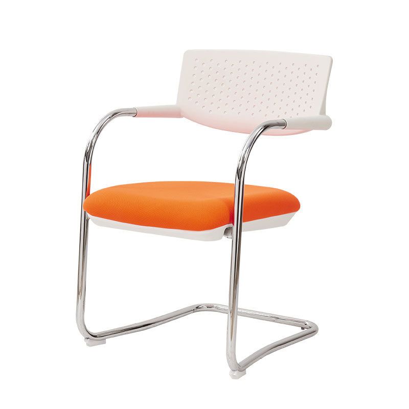 Sedia da ufficio contemporanea senza ruote sedia da scrivania a metà schiena con braccio