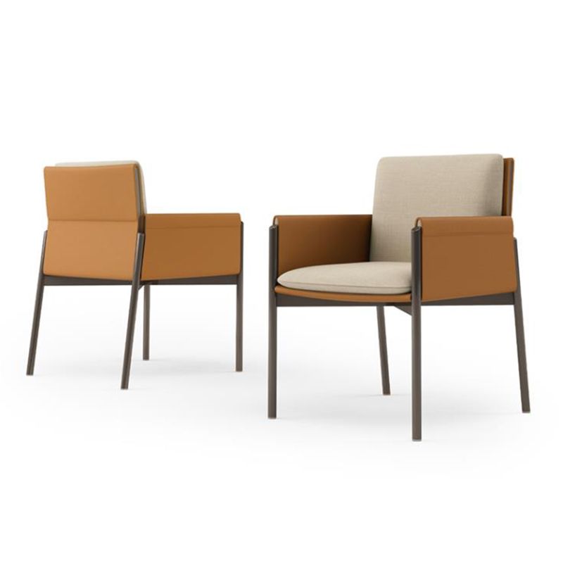 Sedia per sala da pranzo in lino in stile moderno sedia in metallo per uso domestico per uso domestico