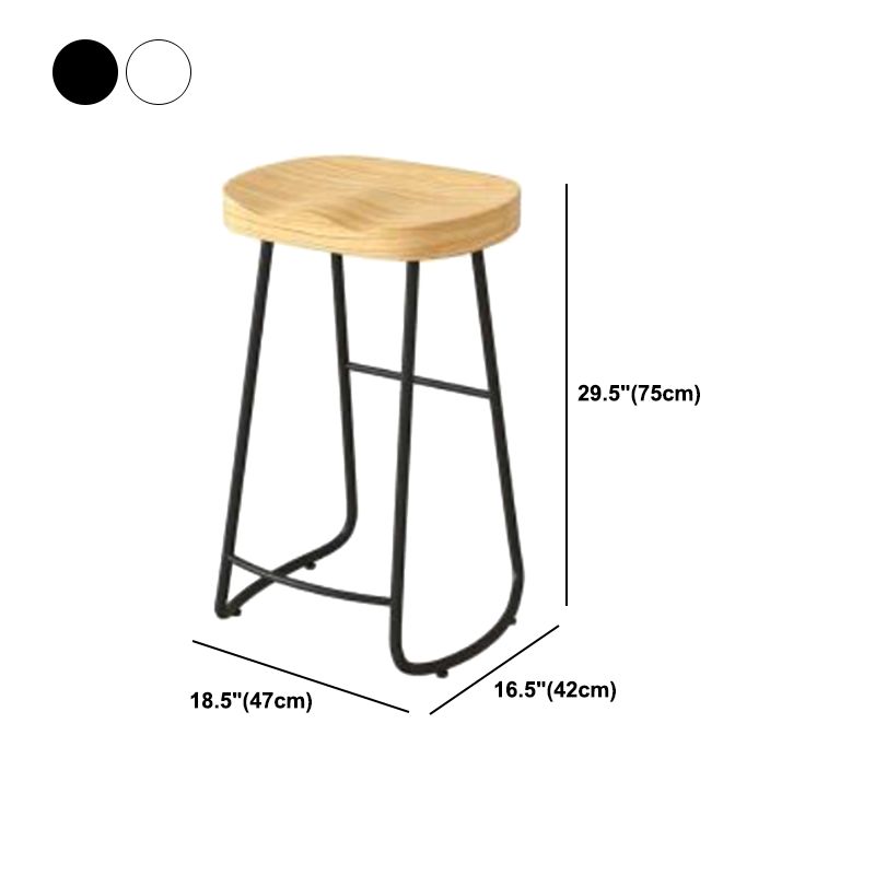 Modern Backrest Counter Stool Iron Milk Tea Shop Bar Stool with Wooden Seat and Pedal Clearhalo 'Bar Furniture' 'Bar Stools' 'bar_stools' 'furn' 'furn_bar_stools' 'Furniture' 'furniture_bar_stools' 'Kitchen & Dining Furniture' 1200x1200_1a205248-58e7-4738-94ec-41dfe783de9e